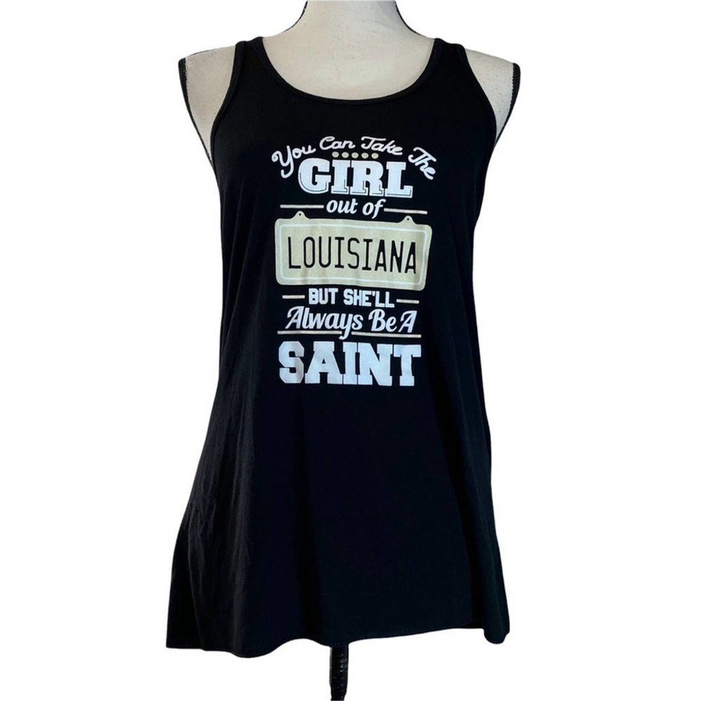 Saints Black Gold Racerback Tank Top Louisiana Medium - Picture 5 of 5